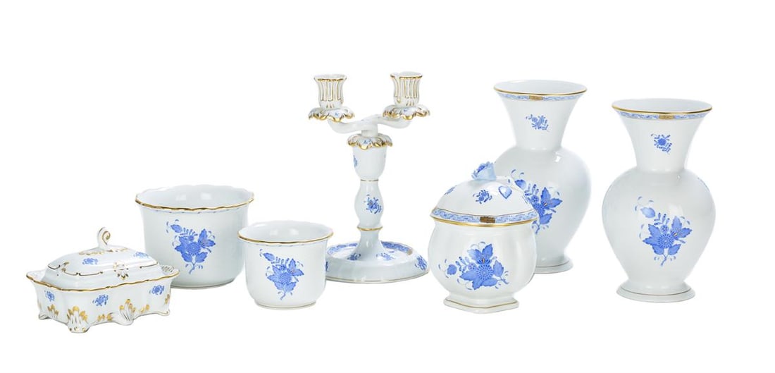 Herend "Chinese Bouquet Blue" Porcelain Group (1 of 2)