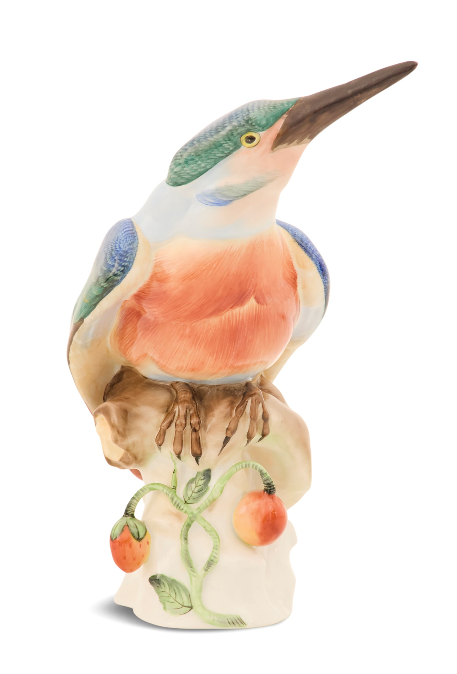 Large Herend "Masterpiece" Kingfisher: Large Herend "Masterpiece" Kingfisher ca. 1988, Hungarian, the polychrome bird with the blue Herend mark and signed illegibly with the artist's name and "1988". h. 10", w. 6-3