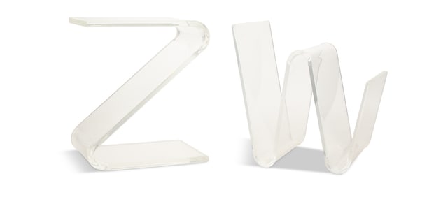 Molded Acrylic Side Table and Magazine Rack