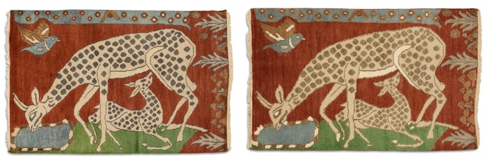 Pair of Laristan Pictoral Rugs