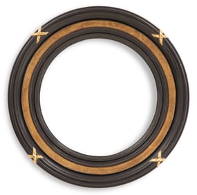 Ebonized and Parcel-Gilt Composition Mirror