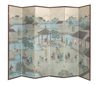 Contemporary Chinese Six-Panel Screen