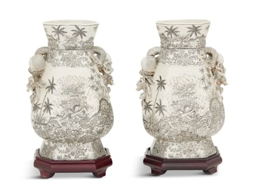 Pair of Contemporary Asian Pottery Vases