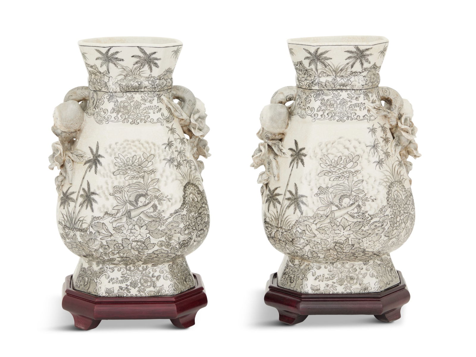 Pair of Contemporary Asian Pottery Vases (1 of 6)