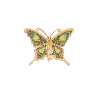 Gem-Set Butterfly Brooch/Pendant