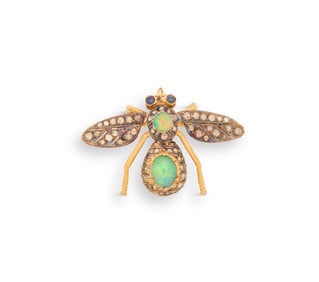 Gem-Set Articulated Bug Brooch/Pendant