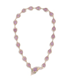 Amethyst and Diamond Snake Necklace
