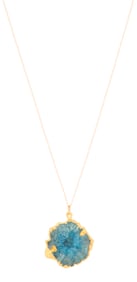 Druzy Quartz Pendant with Chain