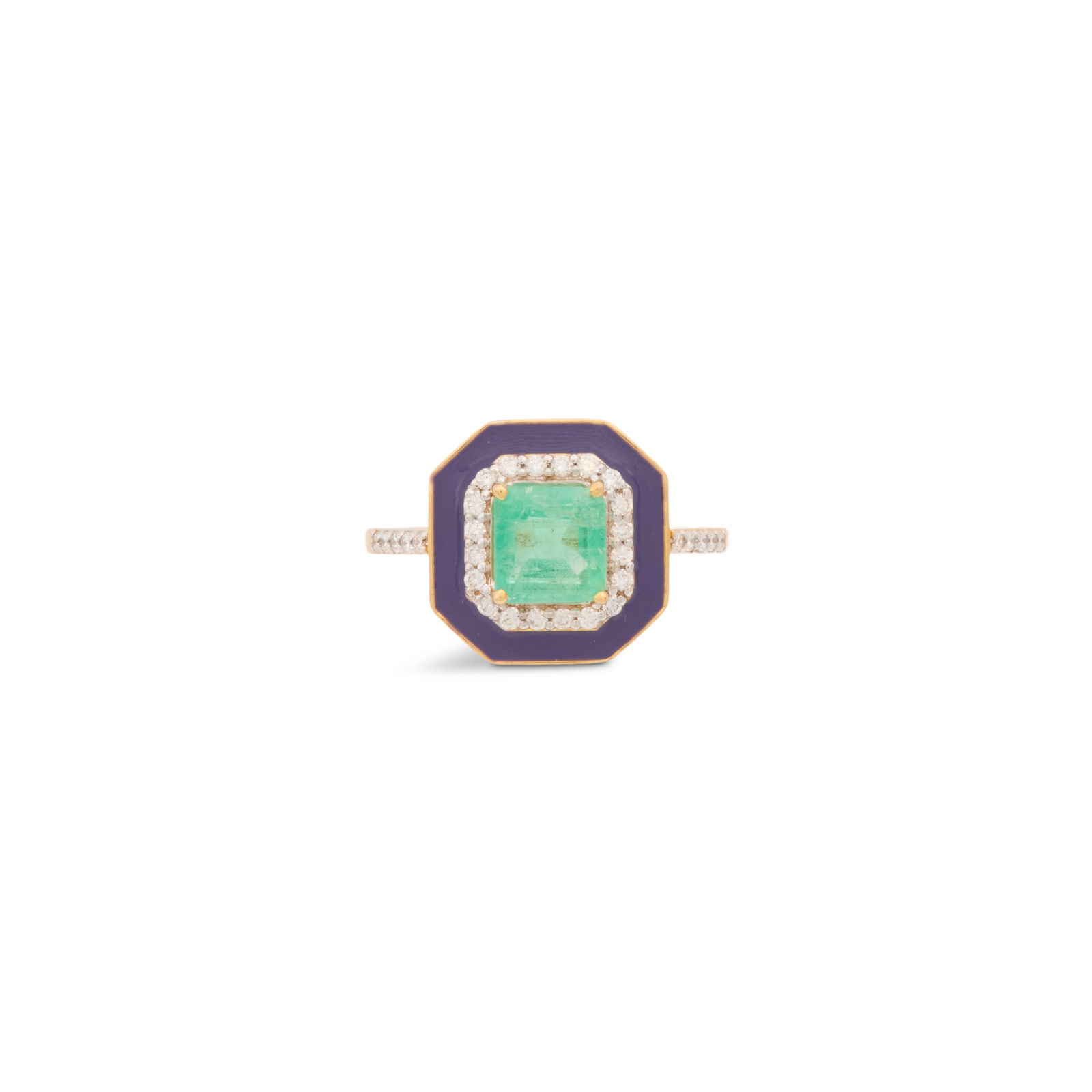 Enamel, Emerald and Diamond Ring (1 of 3)