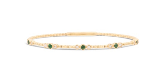 Emerald and Diamond Bangle Bracelet