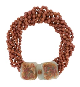 Multi-Strand Carved Jade Necklace