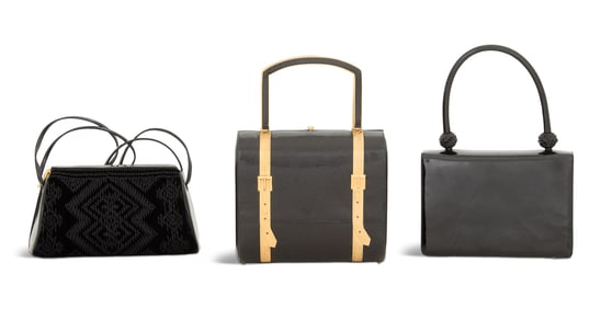 Three Vintage Judith Leiber Black Bags