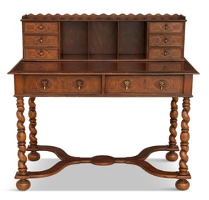 Dutch-Style Figured Mahogany Writing Desk