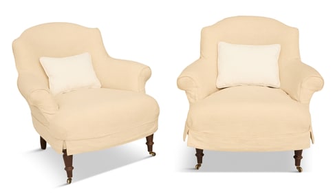 Pair of William IV-Style Club Chairs
