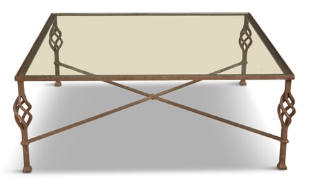 Wrought-Iron and Plate-Glass Coffee Table