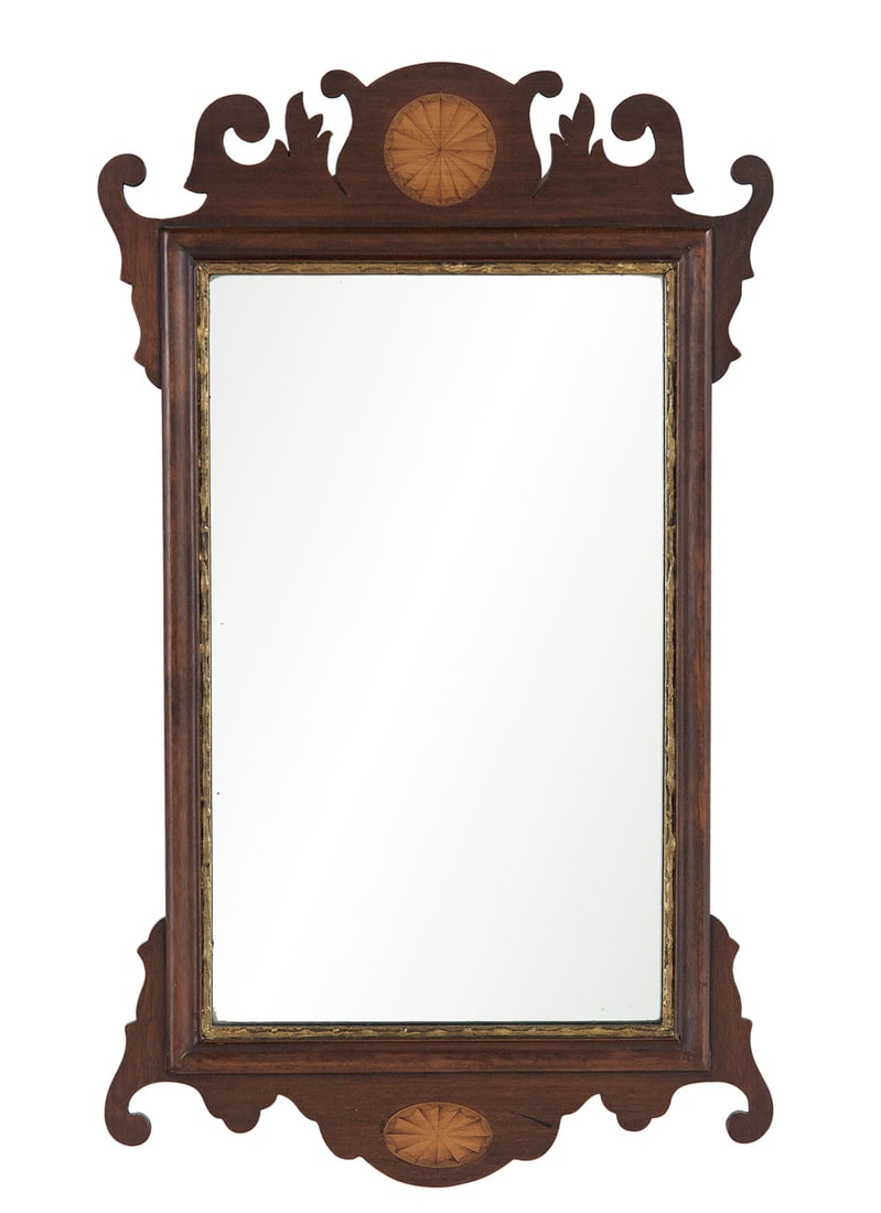 Colonial Revival Inlaid Mahogany Mirror (1 of 2)