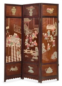 Chinese Three-Panel Folding Screen
