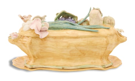 Large Pottery Tureen with Underplate