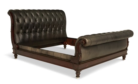 Ralph Lauren Leather King-Size Sleigh Bed