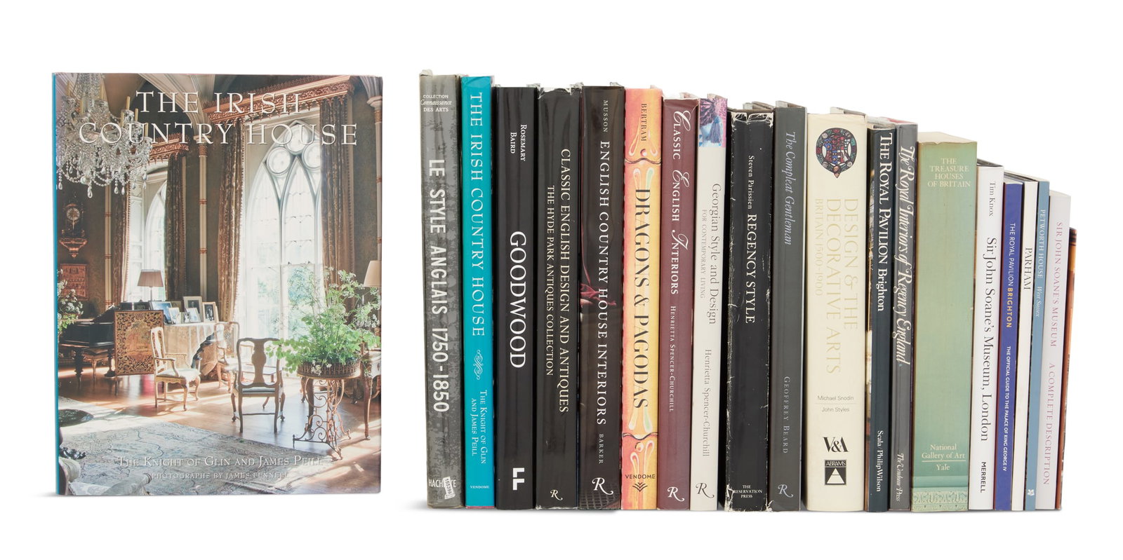 Books on English Houses & Interiors: Books on English Houses, Interiors and Decorative Arts including works on the Brighton Pavilion, Sir John Soane's Museum, country houses, furniture, chinoiserie and others. (21 books total) Provenance
