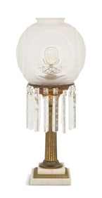 New England Brass, Marble and Glass Solar Lamp