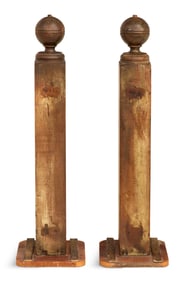 Pair of Turned Wood Newel Posts