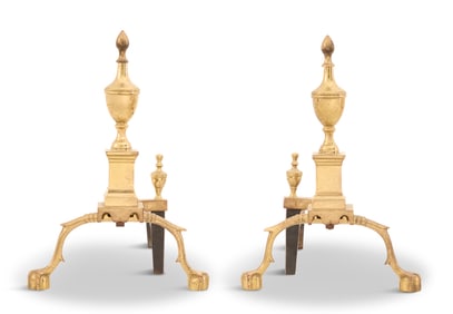 Pair of Brass Andirons