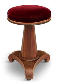 American Late Classical Rosewood Piano Stool