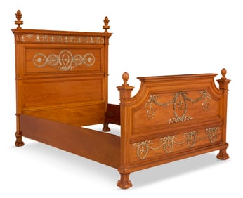 American Silver Metal-Mounted Bedstead