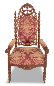 American Turned and Carved Walnut Armchair