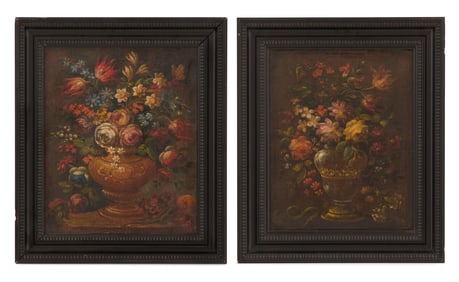 Italian School, Pair of "Floral Still Lives"