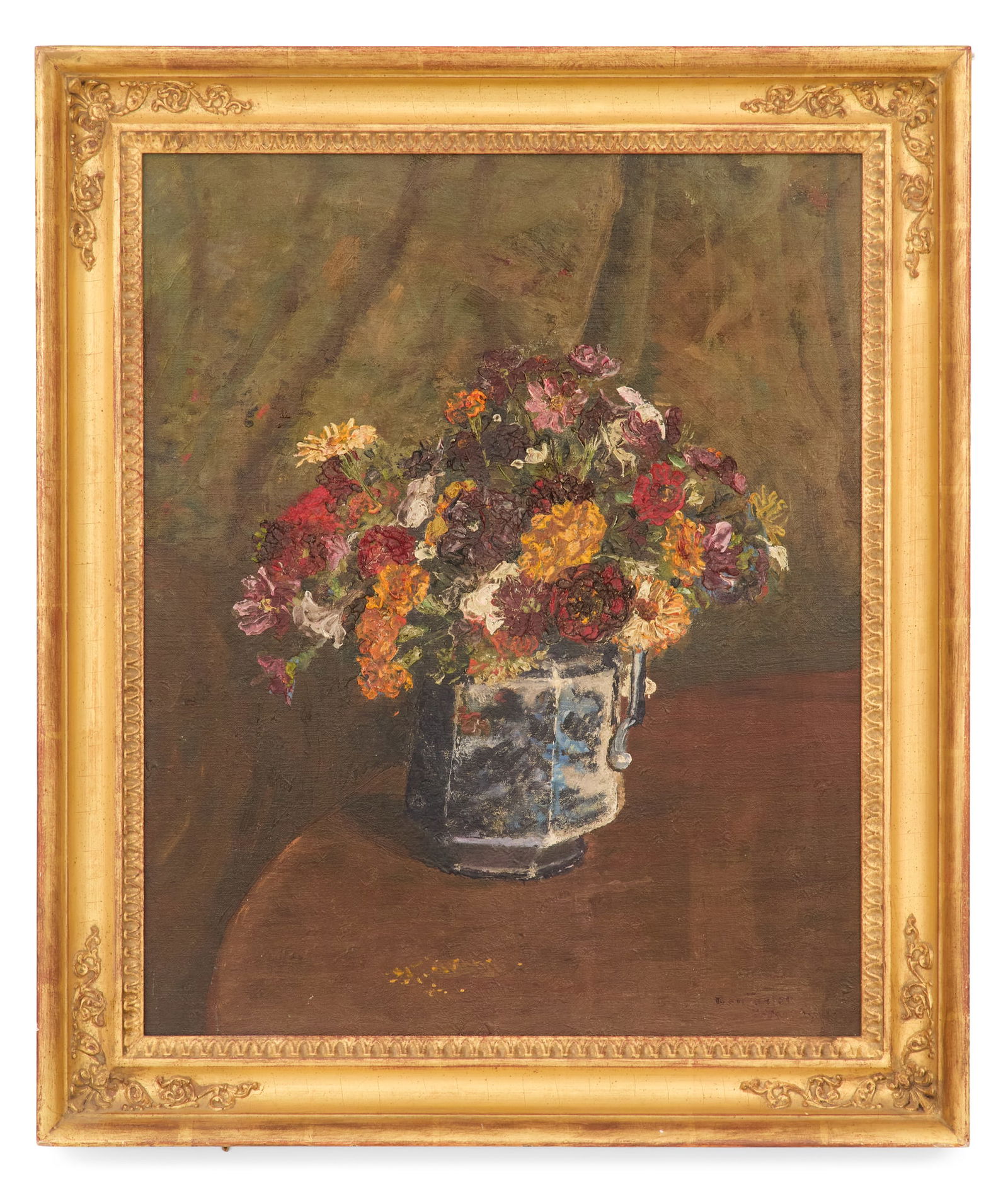 Ben Foster, A.N.A (American, 1852-1926): Ben Foster, A.N.A(American, 1852-1926)"Floral Still Life"oil on canvasunsigned.Framed.22-1/2" x 18-1/2", framed 26-3/4" x 22-1/2"
