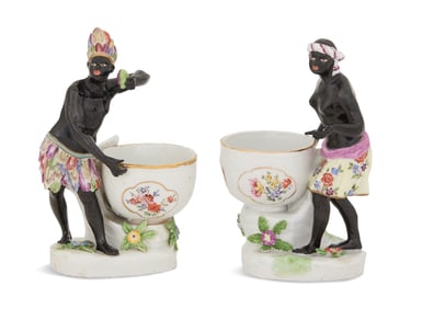 Pair of Samson Figural Sweet Meat Dishes