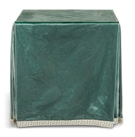 Scalamandre Fabric-Draped Glass-Top Table