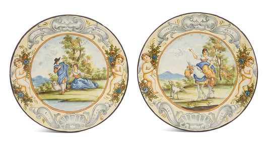 Italian Renaissance-Style Majolica Plates