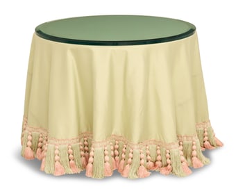 Scalamandre Fabric-Draped Glass-Top Table