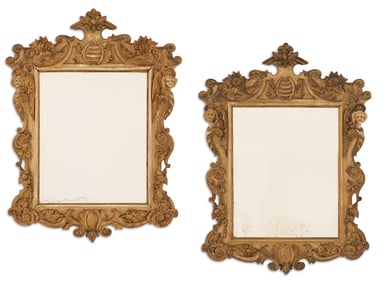 Pair of Italian Parcel-Gilt Mirrors