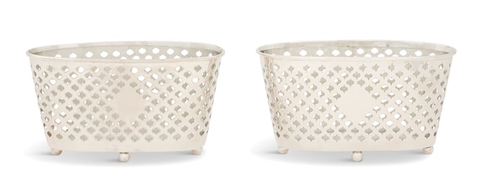 Handsome Pair of Silverplate Baskets