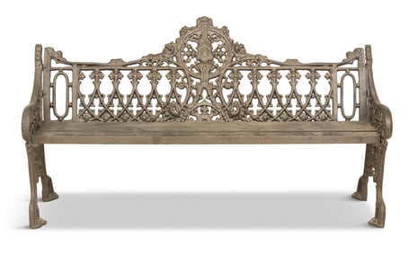 Cast-Iron and Wooden Garden Bench