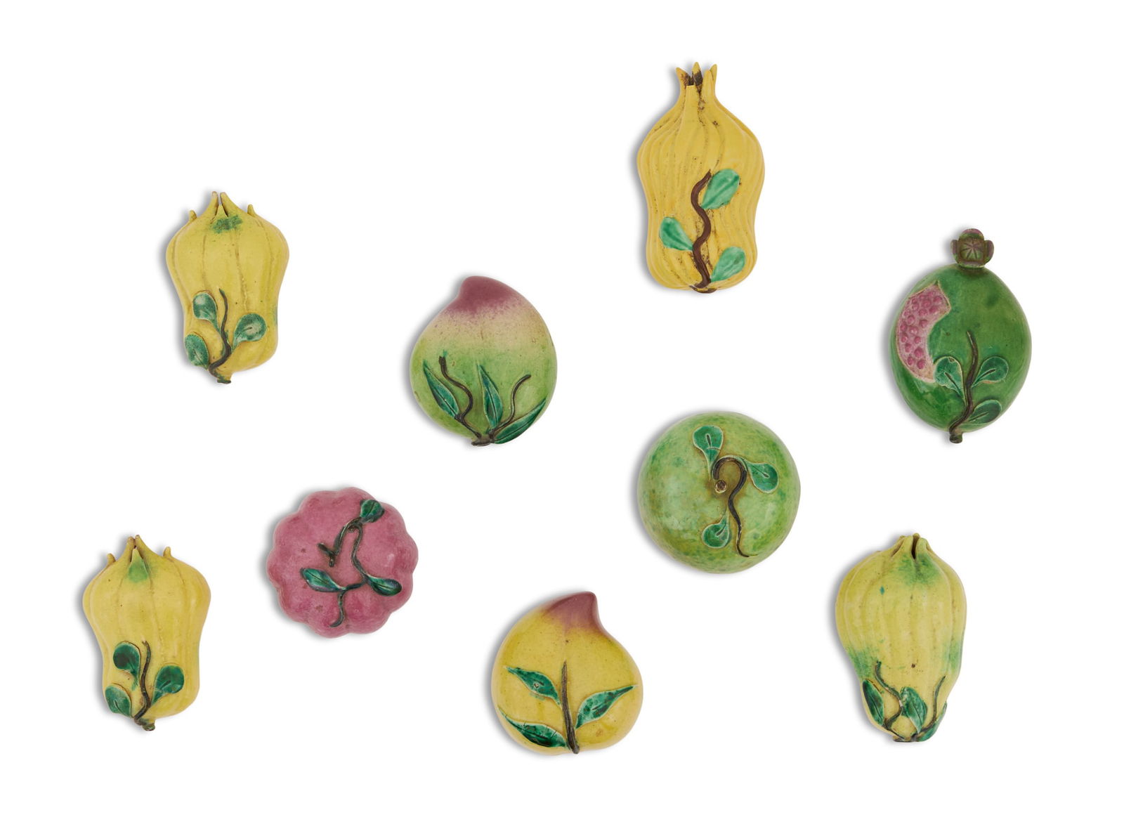 Nine Pieces of Chinese Export Altar Fruit (1 of 1)