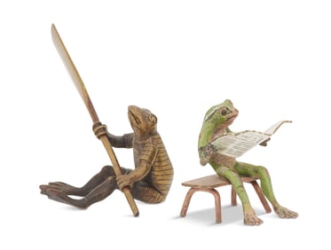Two Vienna Bronze Frog Figures