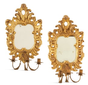 Pair of Italian Giltwood Girandoles