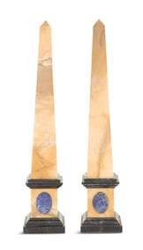 Pair of Specimen Marble Obelisks