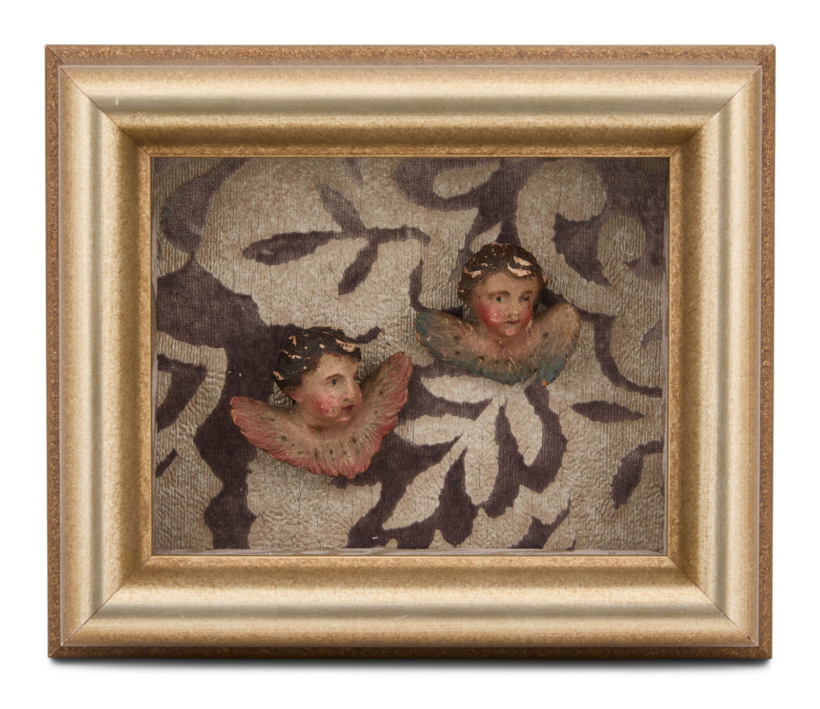 Italian Painted Terracotta Angel Heads (1 of 2)