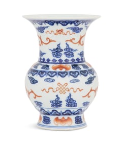 Chinese Blue-and-White and Iron-Red Vase
