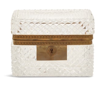 Cut-Glass and Gilt-Brass Jewelry Casket