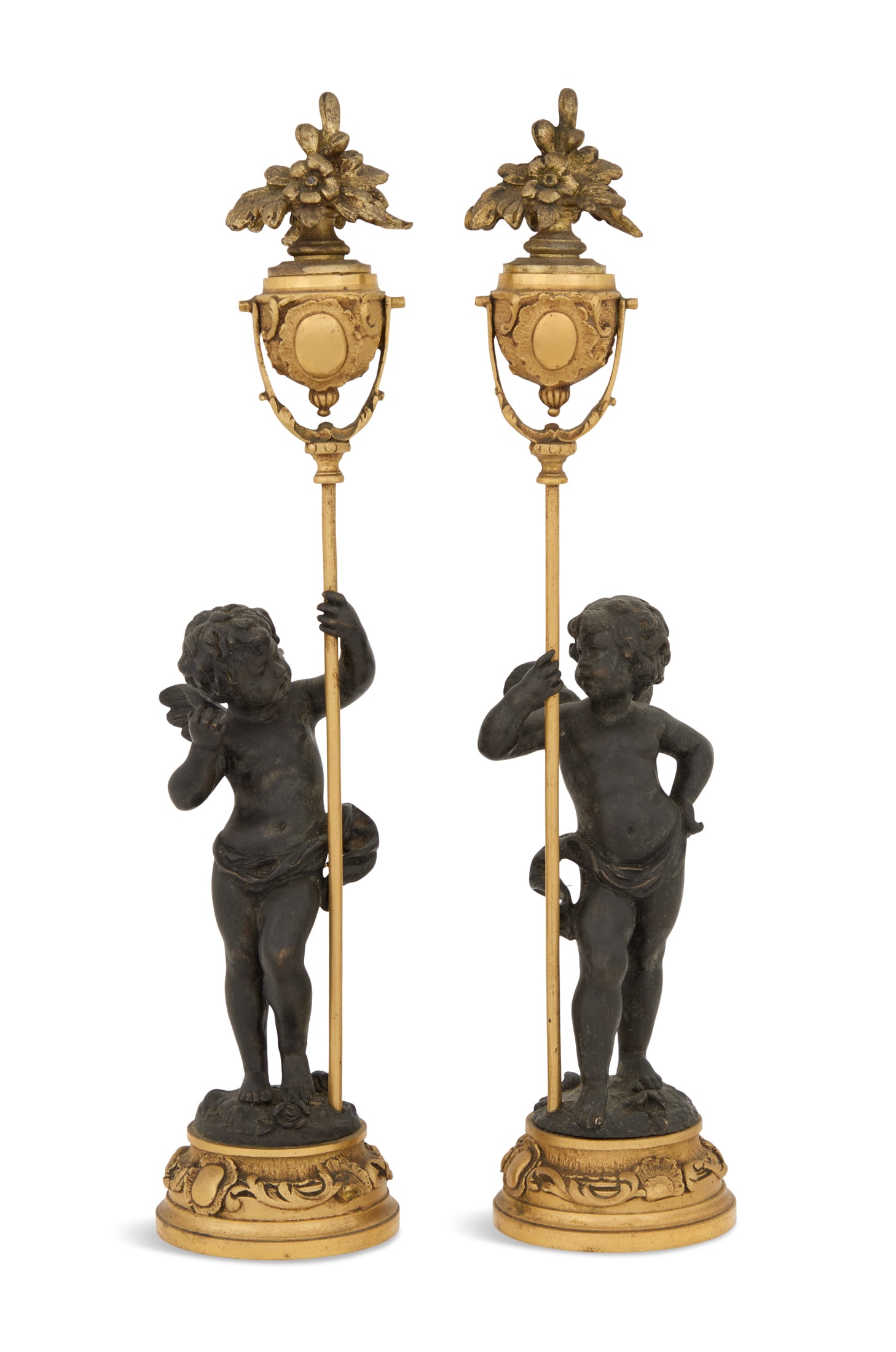 Belle Epoque Figural Bronze Candlestick Holders (1 of 2)