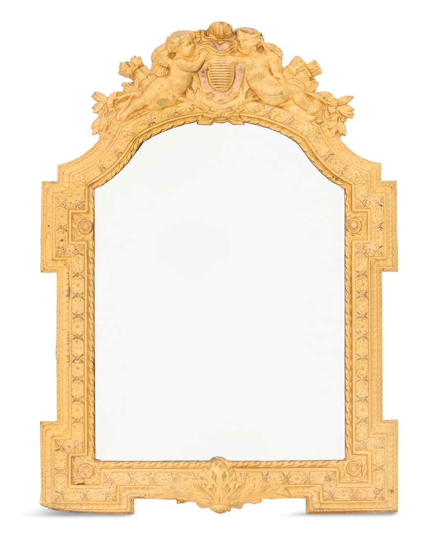 French Belle Epoque Gilt-Brass Boudoir Mirror (1 of 4)