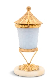 Baccarat Gilt-Brass Opaline Glass Perfume Bottle
