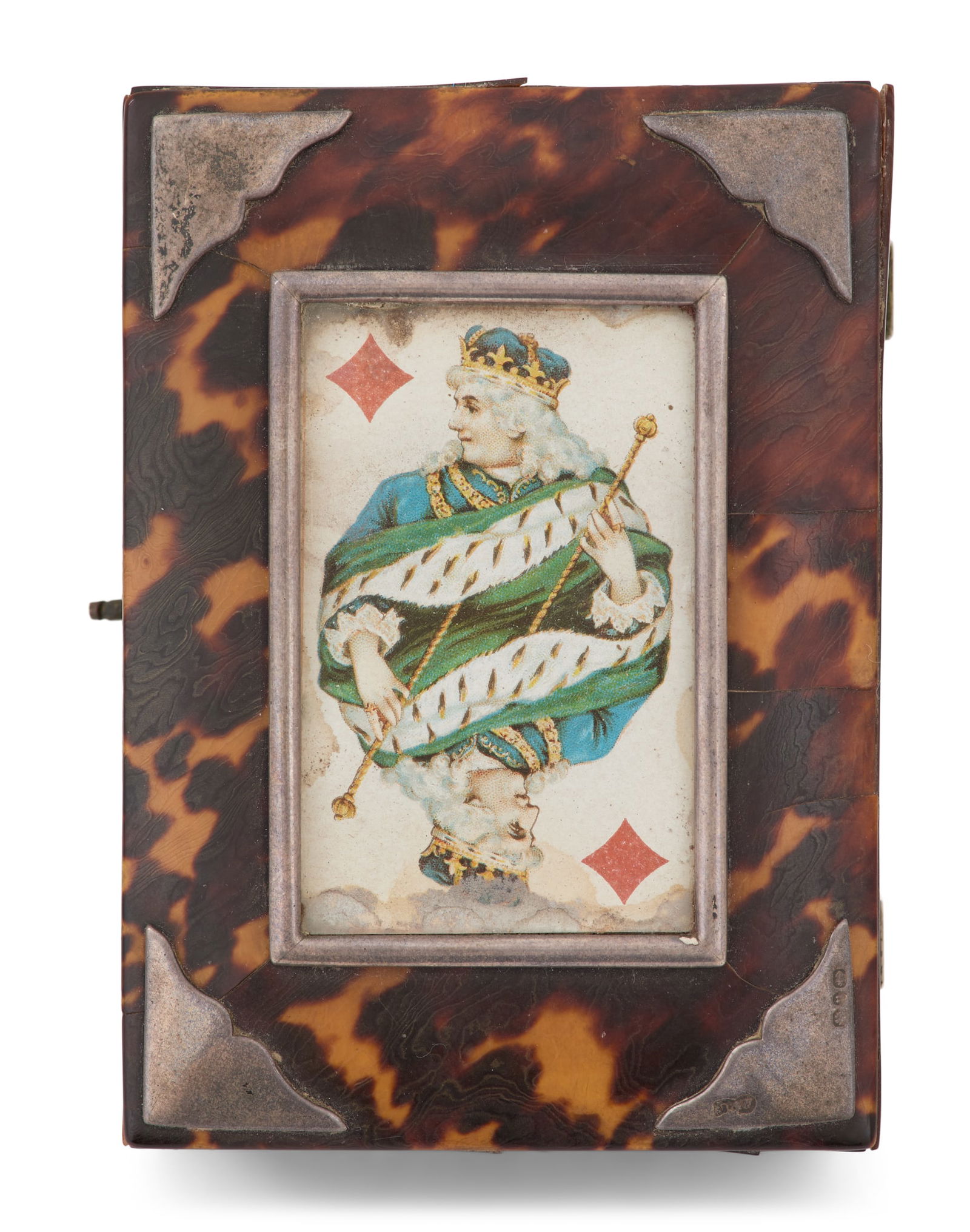 English Tortoiseshell and Silver Card Box (1 of 6)
